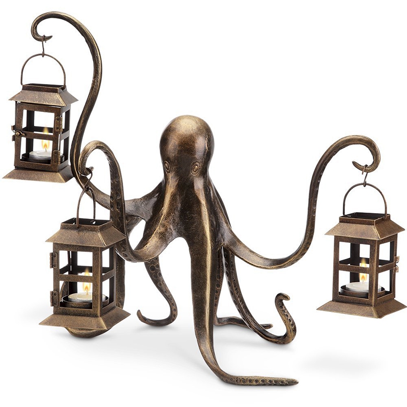bronze octopus lamp sculpture