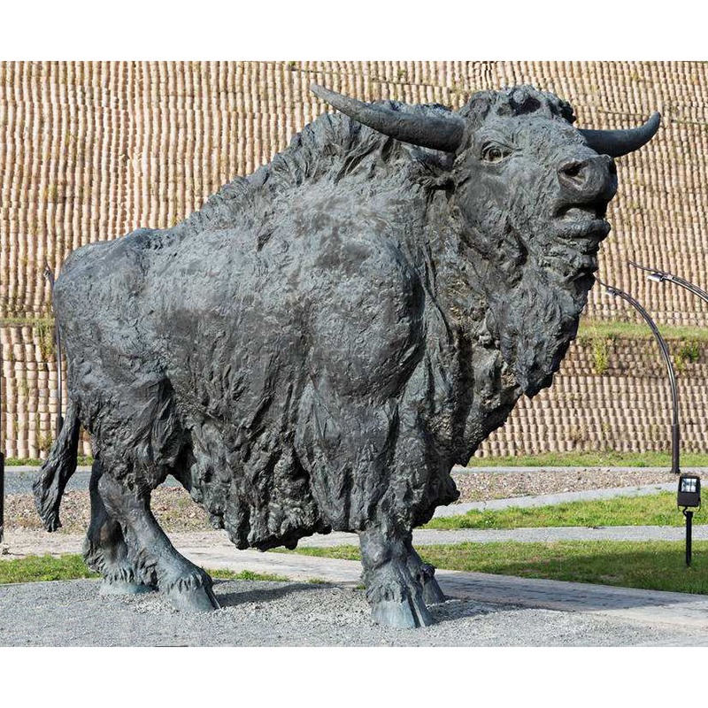 bison bronze statue