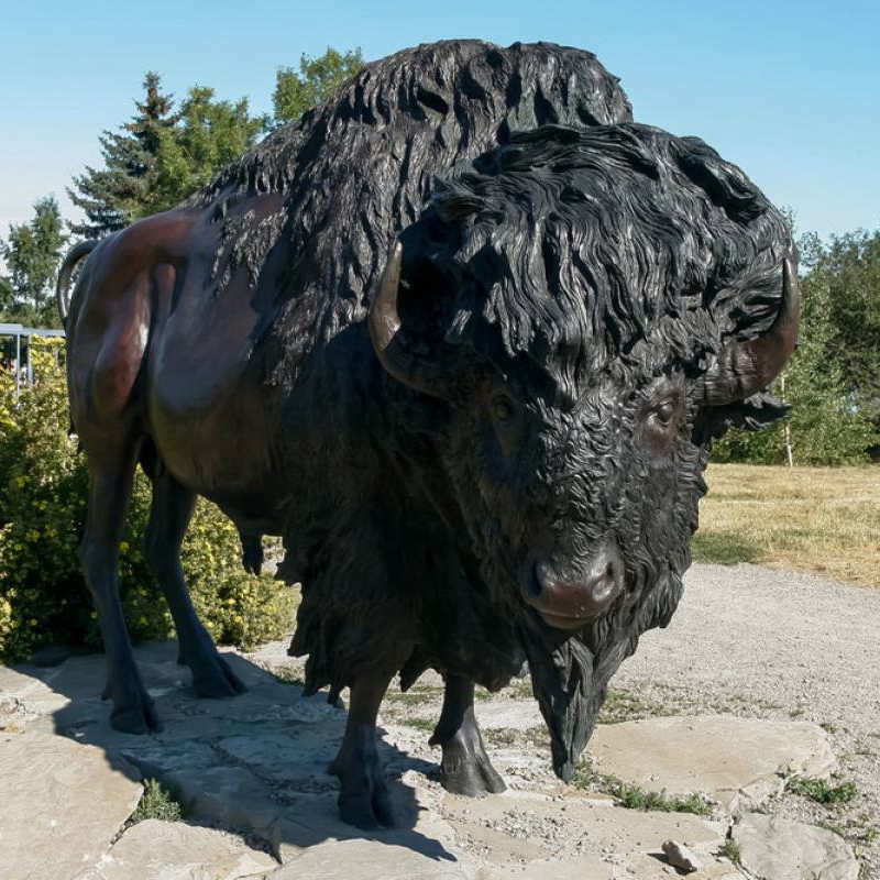 life size buffalo statue