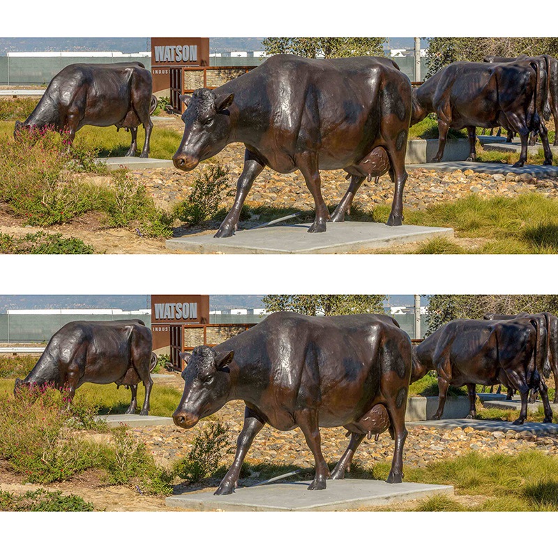 cow statue bronze dairy sculpture