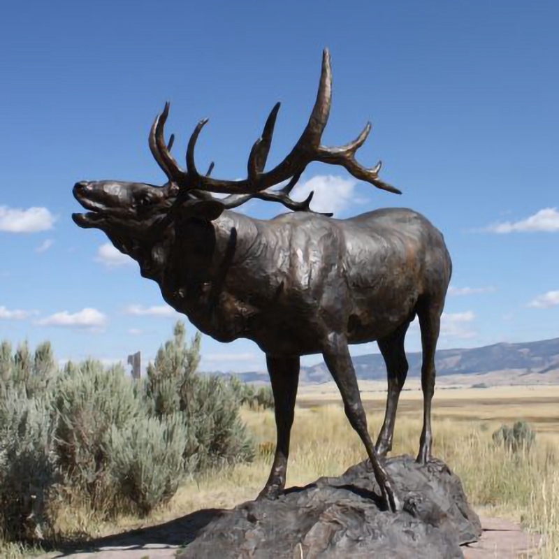 cast deer bronze sculpture