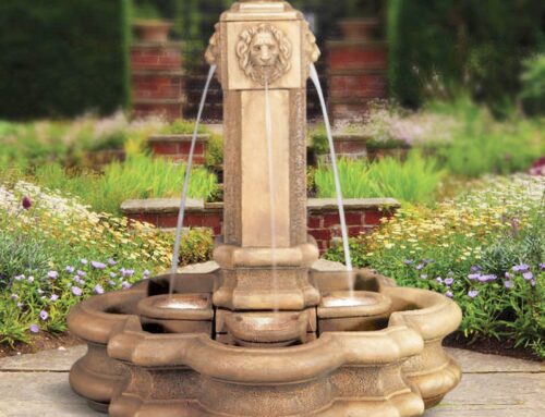 Four lions fountain stone for garden decoration