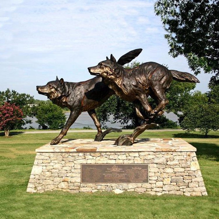 Medium Wolf Bronze Sculpture