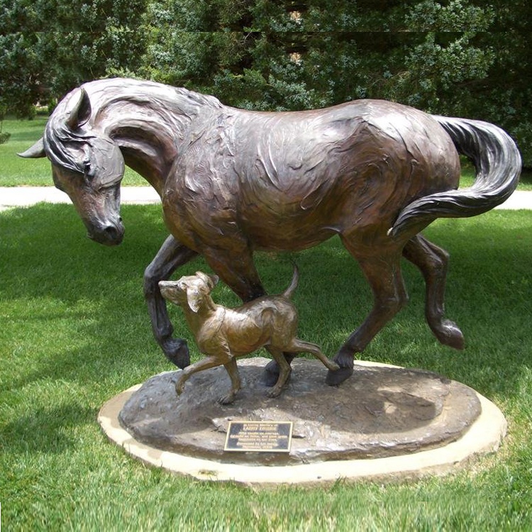 Horse and other animal bronze sculpture
