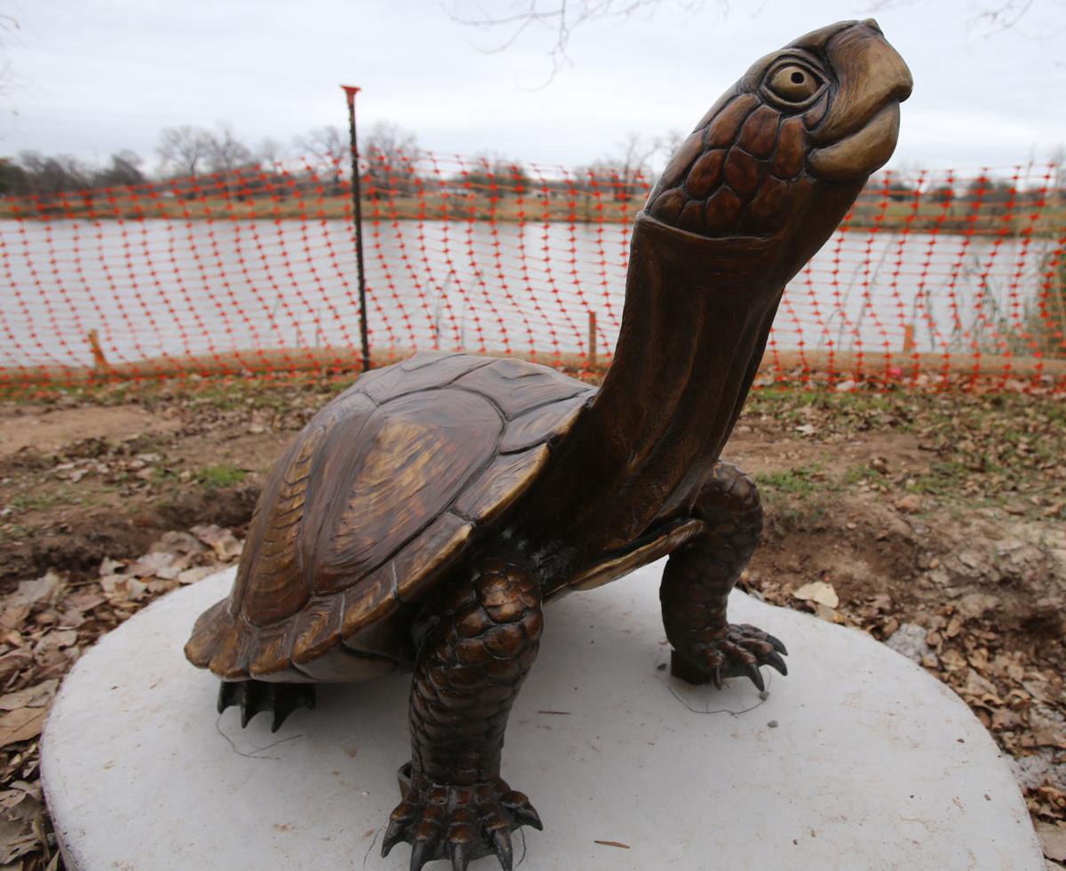 medium tortoise garden statue