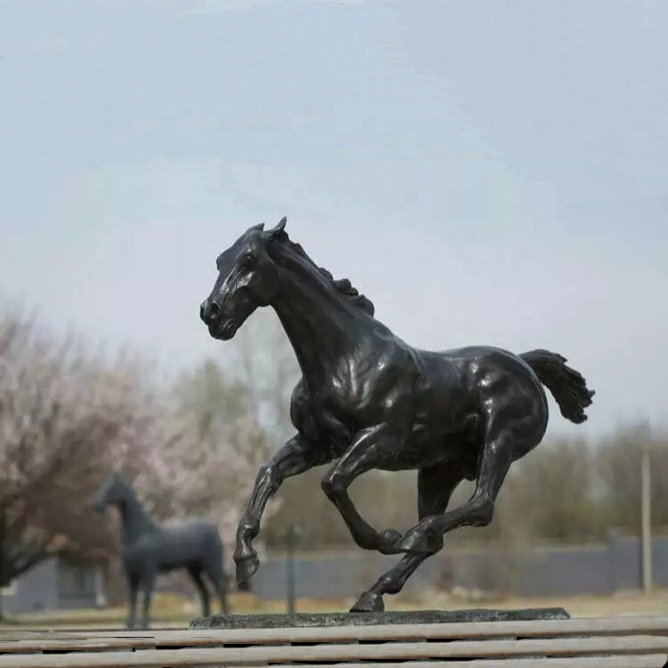 vigorous running horse statue