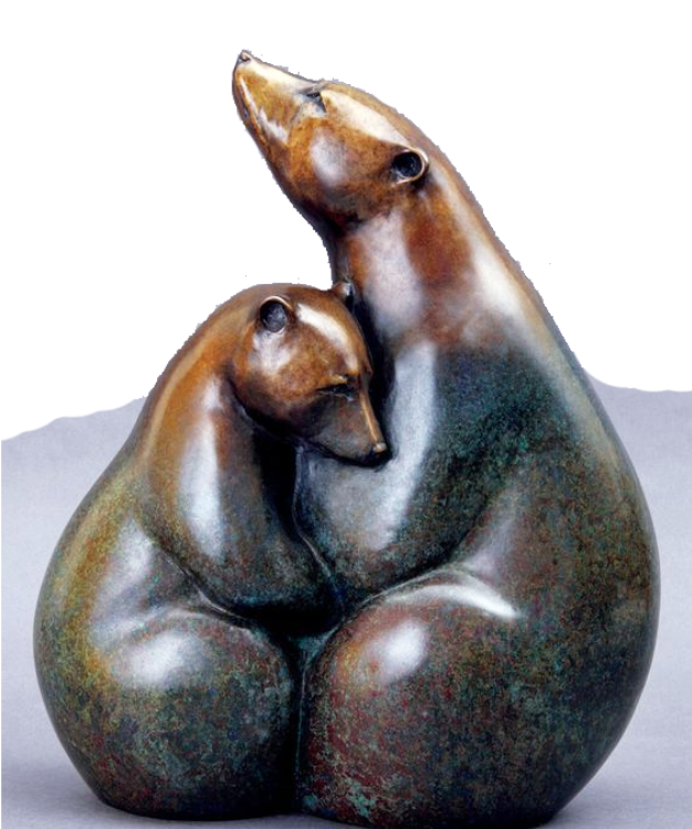 Polar bear sculpture bronze