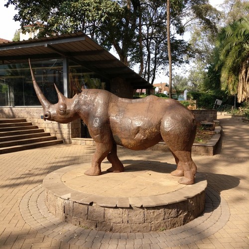 Large size rhinoceros statue