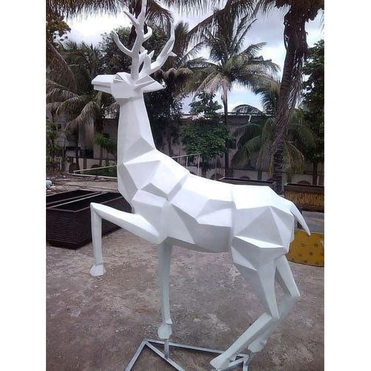 White Stainless Steel Deer Statue