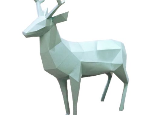 Deer stainless steel mosaic sculpture abstract for sale