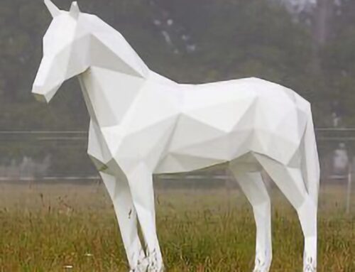 Piant White horse stainless steel statue sculpture