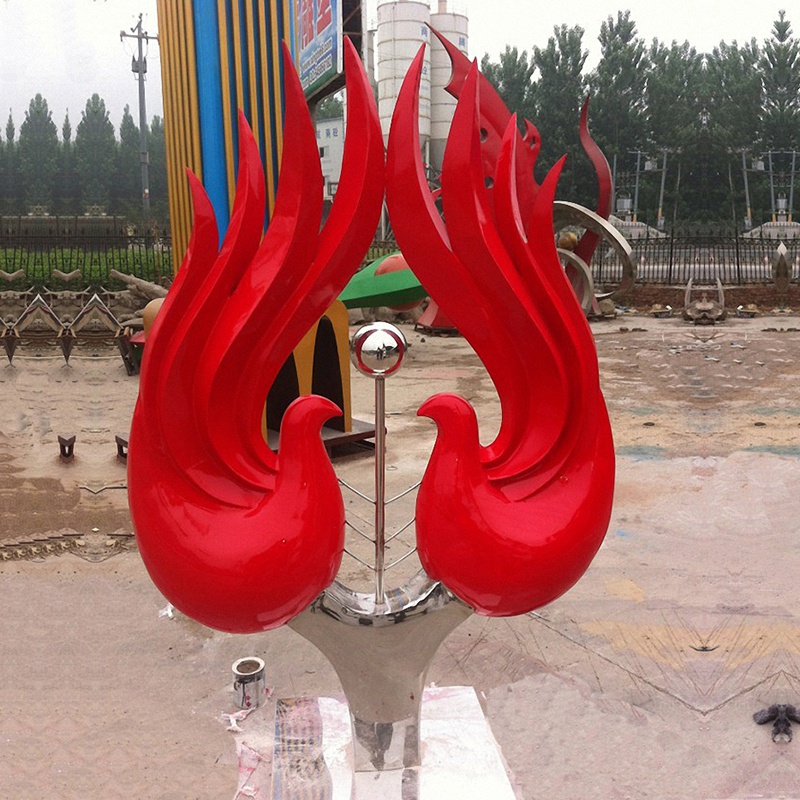 Flame phoenix sculpture