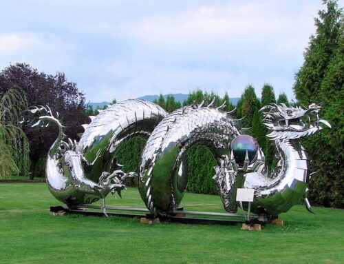 Majestic Elegance Power Large Metal Dragon Statue