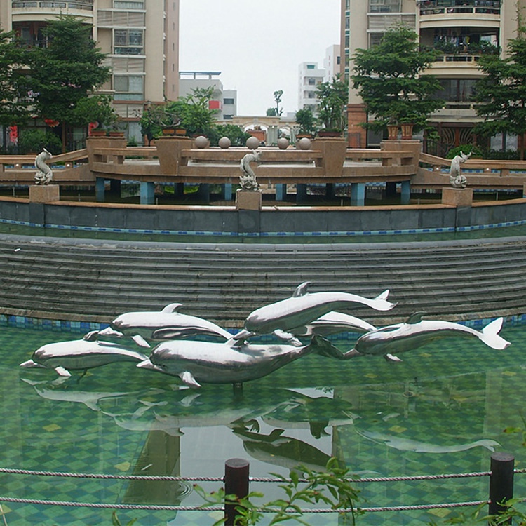 Six dolphins sculpture