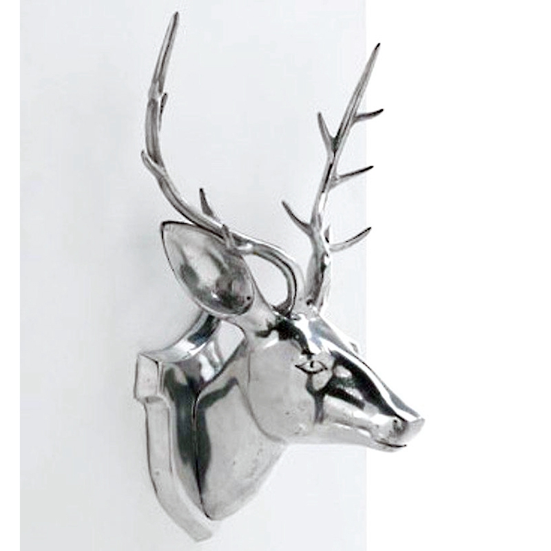 Stainless Steel Wall Deer Haed Sculpture