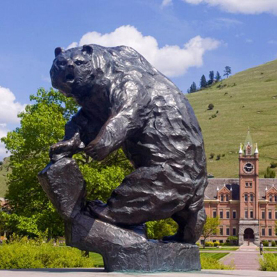 animal statue sculpture, bronze bear sculpture