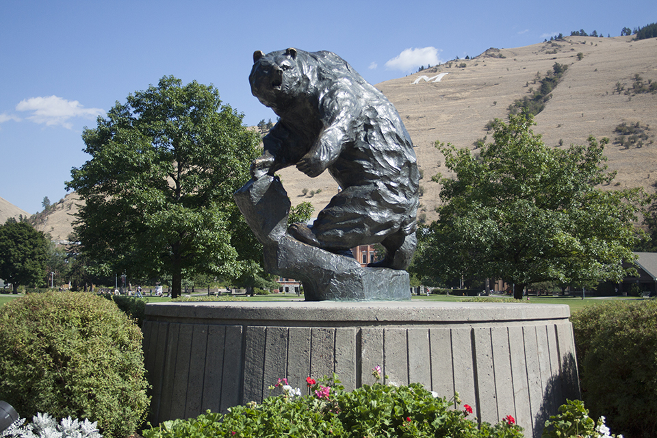 large cast bronze bear sculpture