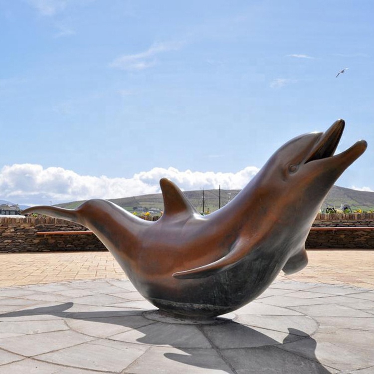 det tvivler jeg på adelig kvarter Outdoor Public Decoration Life-Size Bronze Dolphin Statue 
