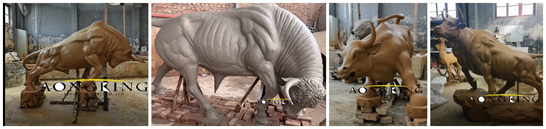 the clay sculpture of the bull