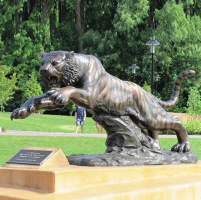 Bronze Jumping Tiger Statue