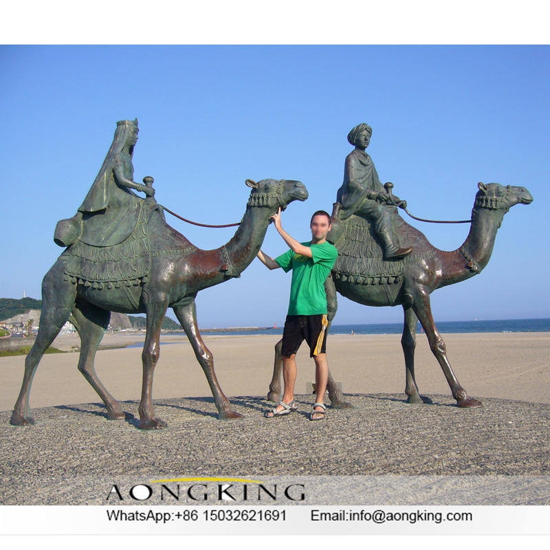 Abstract bronze camel statue