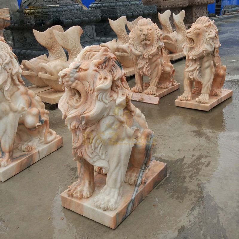 lion statues marble