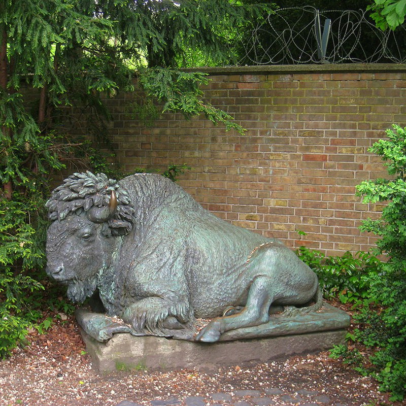 bison sculpture lying down animal statue