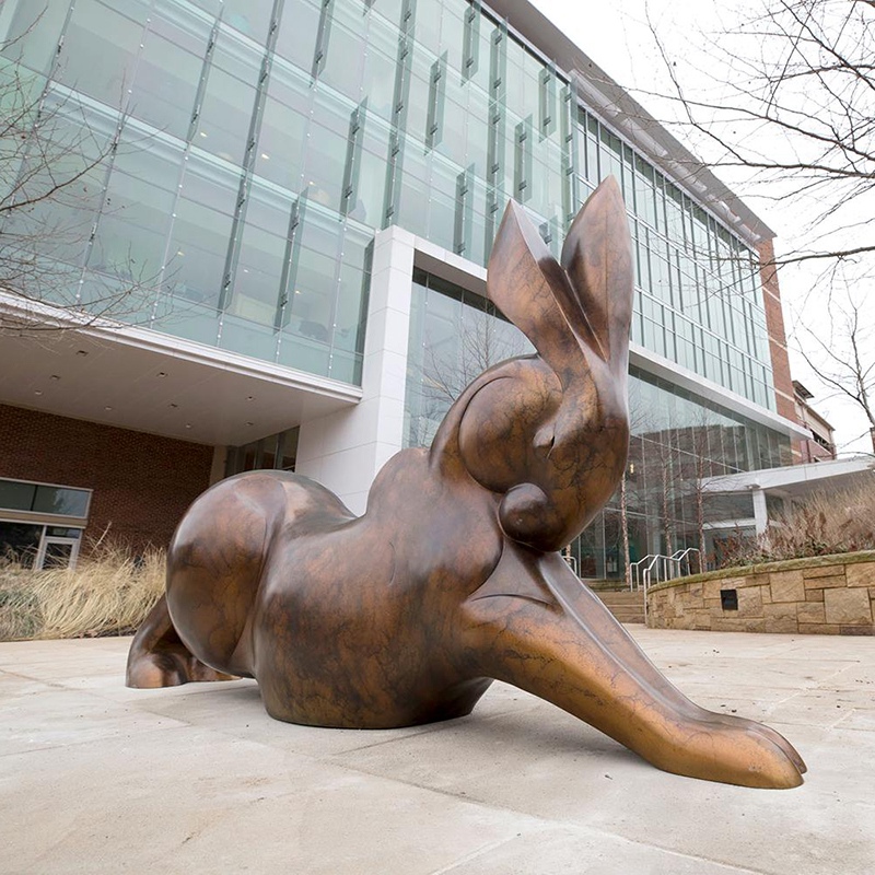 metal rabbit sculpture