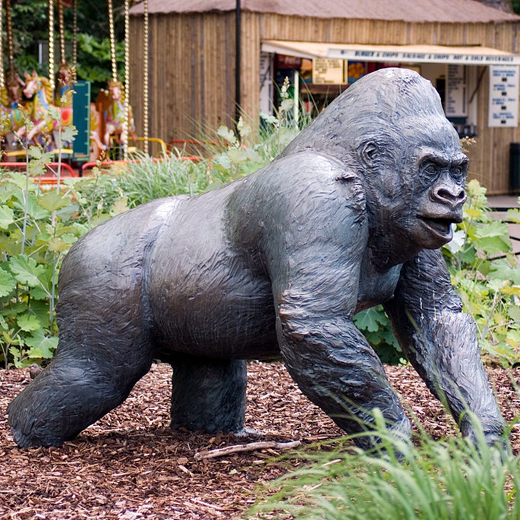 gorilla garden statue bronze life size