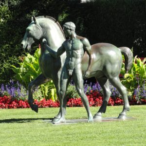 man and horse sculpture