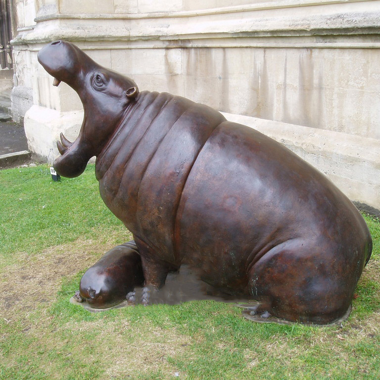 mouth hippo statue