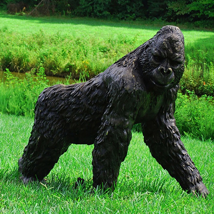 black ape bronze statue