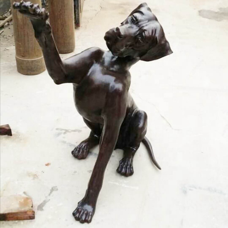 Metal dog sculptures
