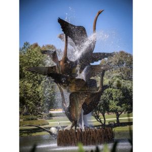 wild goose fountain sculpture