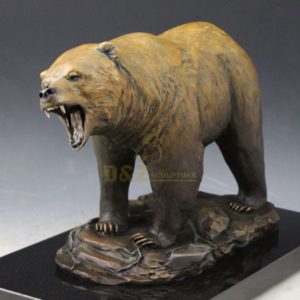 fierce black bear sculpture