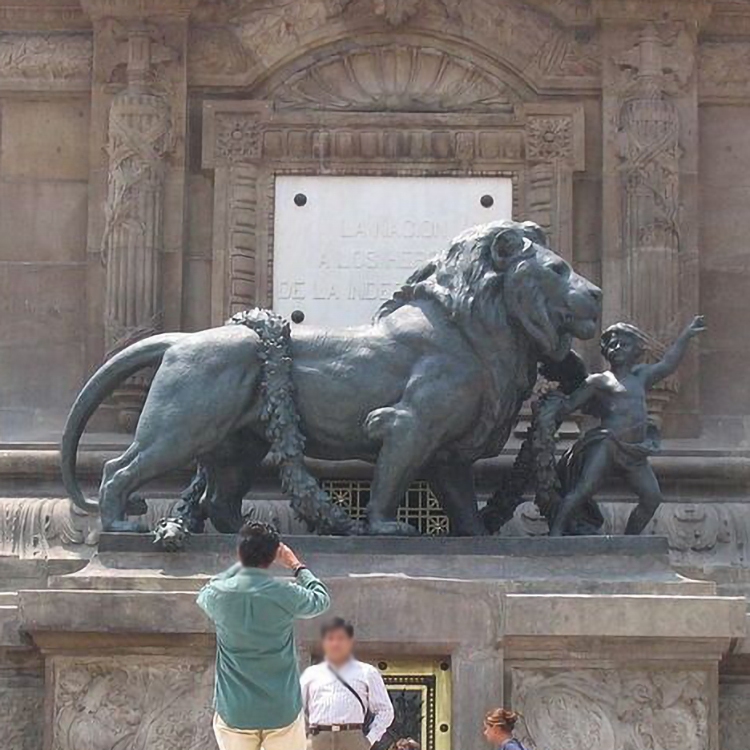 lion and children sculpture