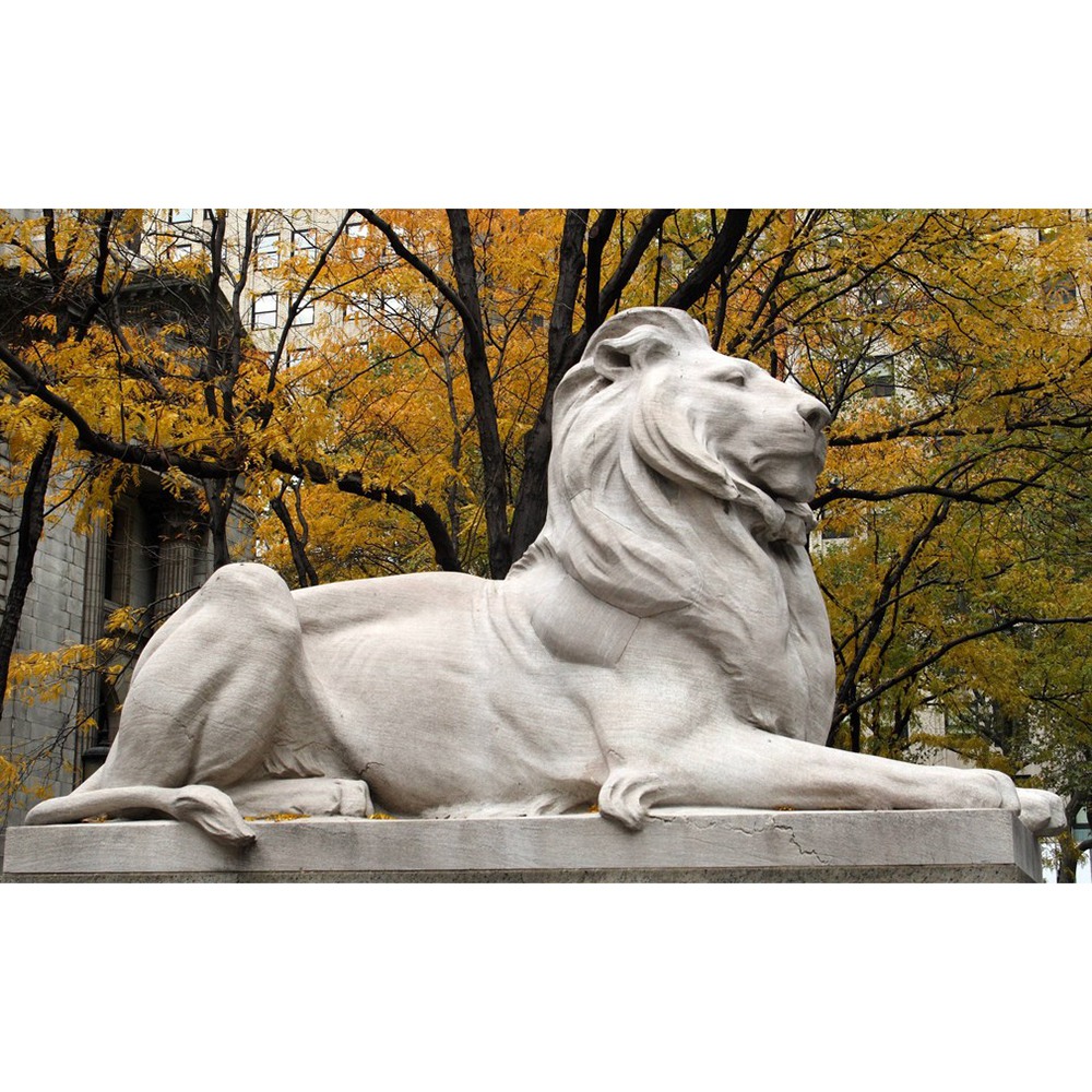 White marble animal lion