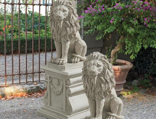 Natural marble lions for outdoor decoration