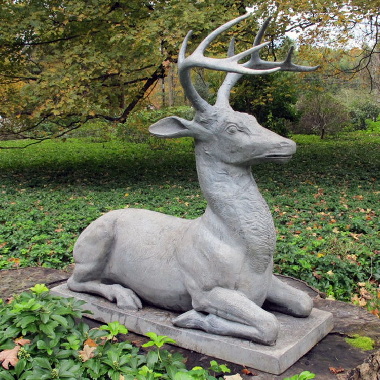 Stone deer sculpture 