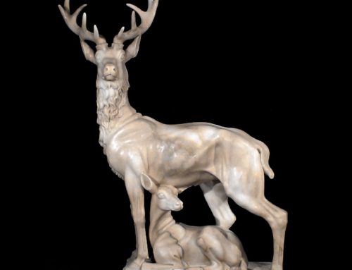 Nature marble Deers statue (Mother deer and fawn) for your decoration