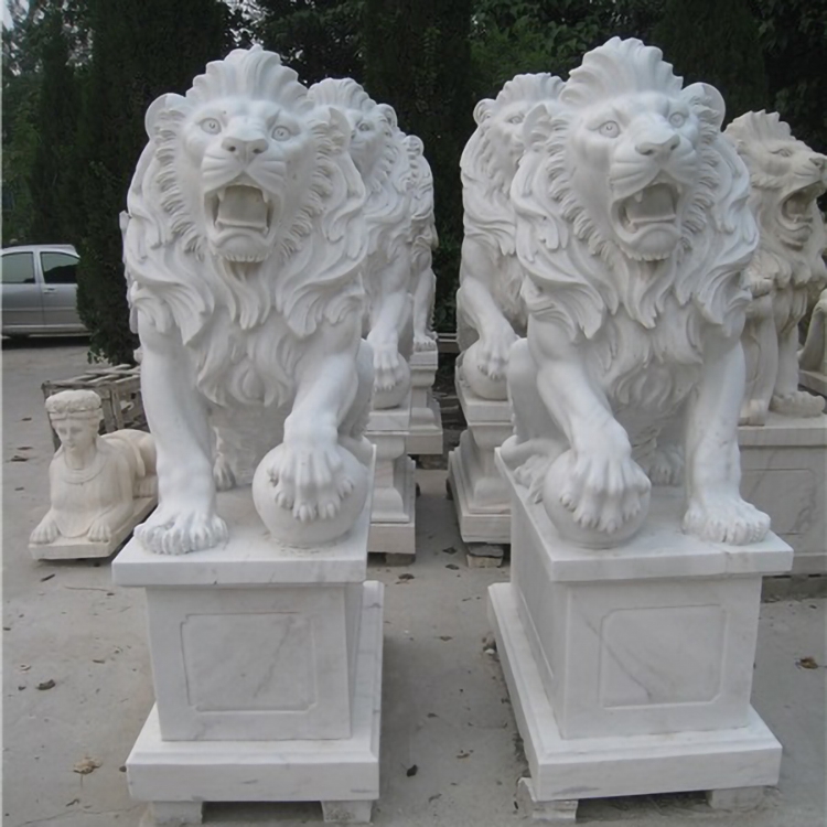 white marble lion