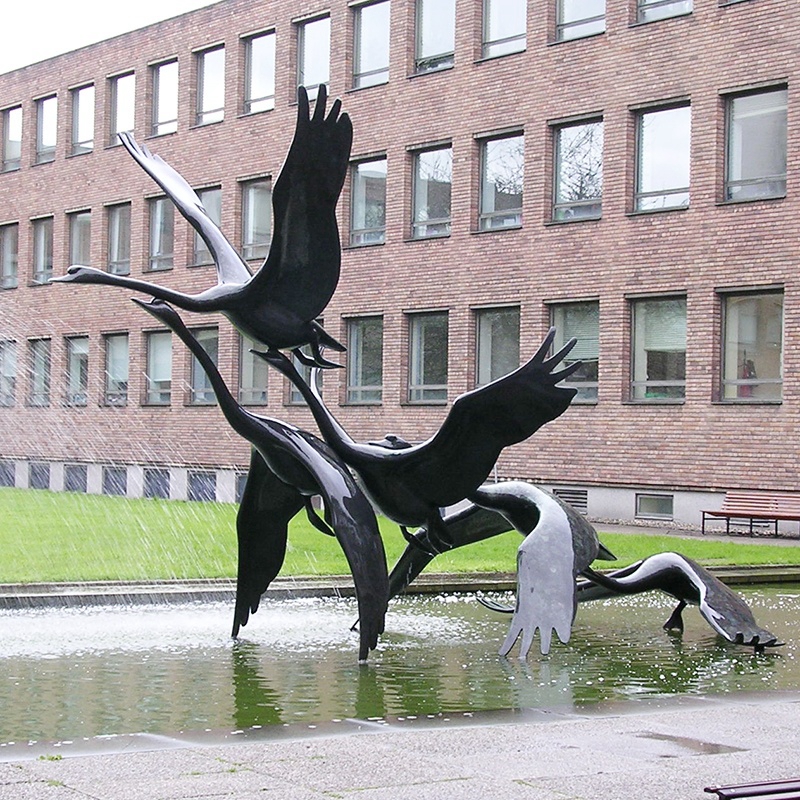 wild geese fountain sculpture