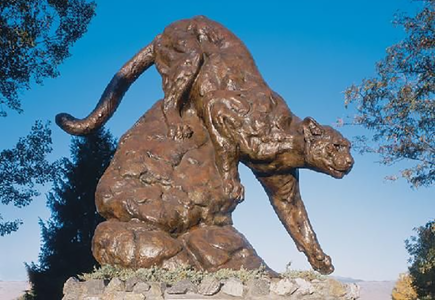 Bronze Leopard Statue Sitting Worthpoint
