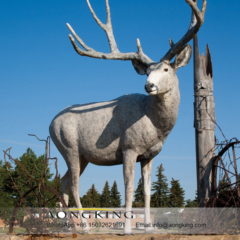 Bronze deer garden sculpture