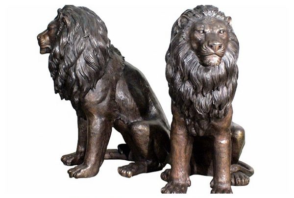 Decoration Brass Lions Statue