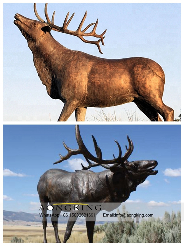 Bronze statue deer