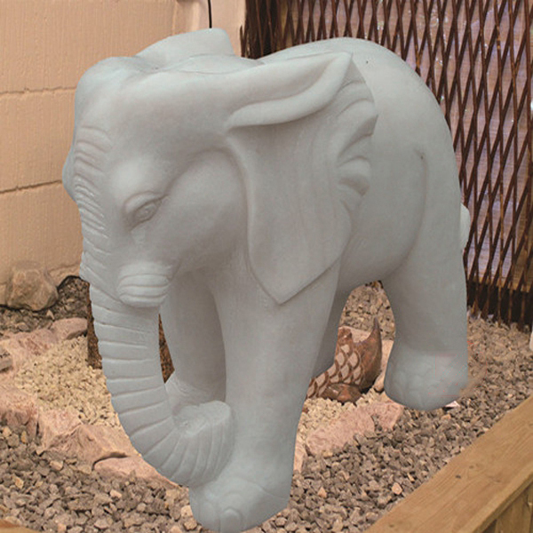 white marble elephant sculpture