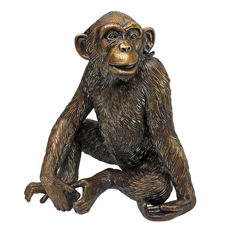 Bronze Sitting Monkey Statue