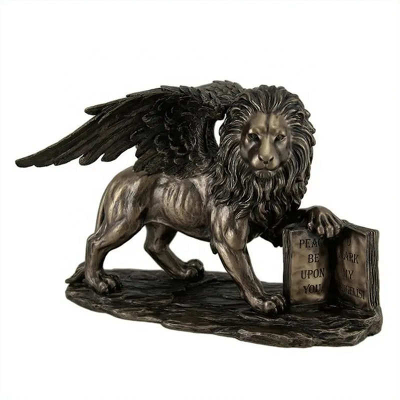 Winged lion bronze sculpture