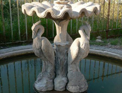 Crane fountain stone sculpture